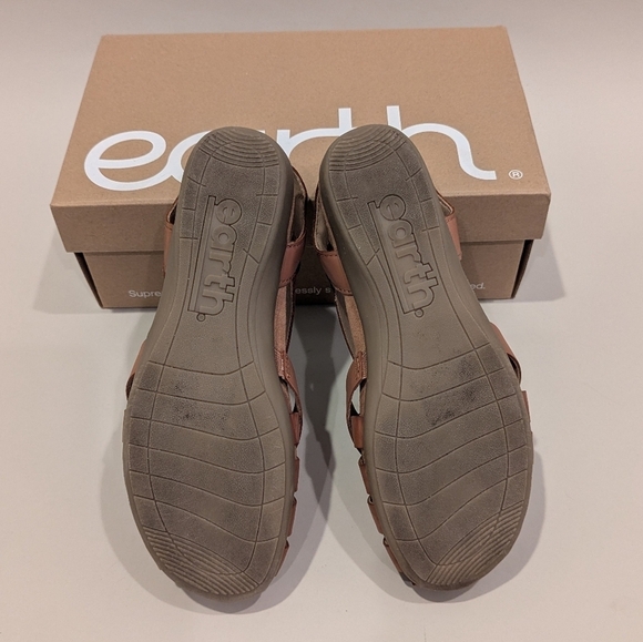 Earth Brown Leather Sandals - Picture 11 of 12